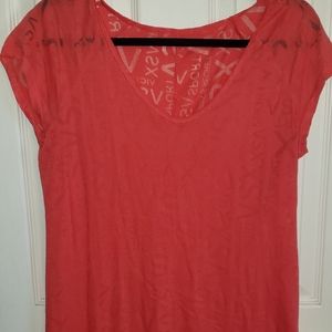 Victoria Secret VSX Sport Orange sheer workout top